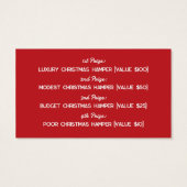 Snowflake-boom, kerstfeestkaartjes visitekaartje (Achterkant)