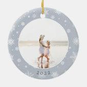 Snowflake Border | Foto Keramisch Ornament (Achterkant)