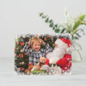 Snowflake Border Foto Merry Kerstry Feestdagenkaart (Staand voorkant)