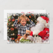 Snowflake Border Foto Merry Kerstry Feestdagenkaart (Voorkant / Achterkant)