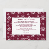 Snowflake Border Fotokaart met Vakantiebrief Feestdagenkaart (Achterkant)