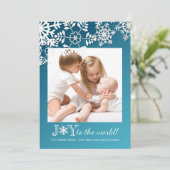 Snowflake Border Fotouitnodiging Kaart (Staand voorkant)