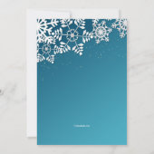 Snowflake Border Fotouitnodiging Kaart (Achterkant)