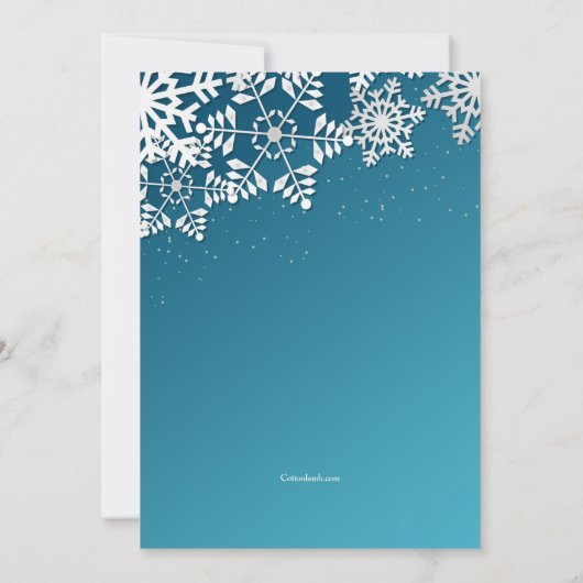 Snowflake Border Fotouitnodiging Kaart (Achterkant)