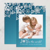 Snowflake Border Fotouitnodiging Kaart (Voorkant / Achterkant)