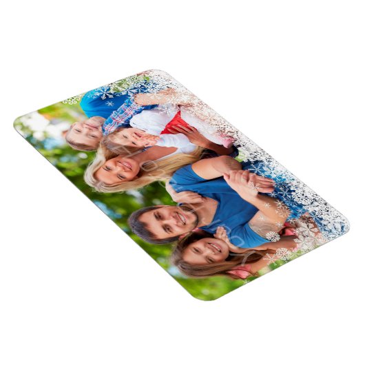 Snowflake Border Holiday Foto Magneet (Rechterzijde)