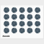Snowflake Border Holiday Return-adres Ronde Sticker (Vel)