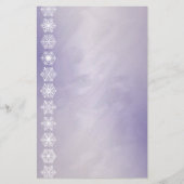 Snowflake Border Paarse Foil Holiday Stationery Briefpapier (Voorkant)