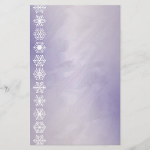 Snowflake Border Paarse Foil Holiday Stationery Briefpapier