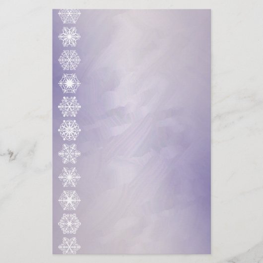 Snowflake Border Paarse Foil Holiday Stationery Briefpapier (Voorkant)