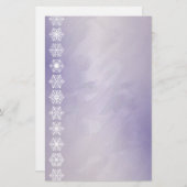 Snowflake Border Paarse Foil Holiday Stationery Briefpapier (Voorkant / Achterkant)