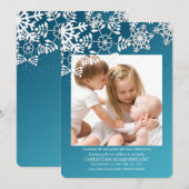 Snowflake Border Photo Holiday Card Feestdagenkaart (Voorkant / Achterkant)