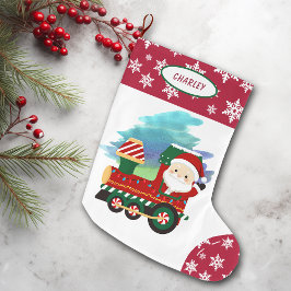 Snowflake Border Santa Claus Locomotive Grote Kerstsok