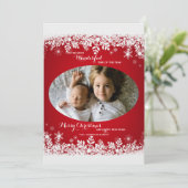 Snowflake Borders Photo Holiday Card Feestdagenkaart (Staand voorkant)