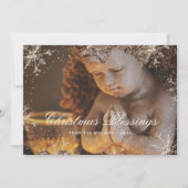 Snowflake Botanical Christmas Blessings Card Feestdagenkaart (Voorkant)
