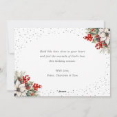 Snowflake Botanical Christmas Blessings Card Feestdagenkaart (Achterkant)