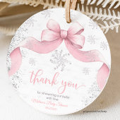 Snowflake Bow baby shower Bedankjes Labels