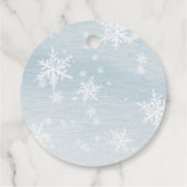 Snowflake Bow baby shower Bedankjes Labels (Achterkant)