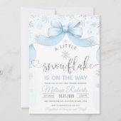 Snowflake Bow baby shower  Kaart (Voorkant)