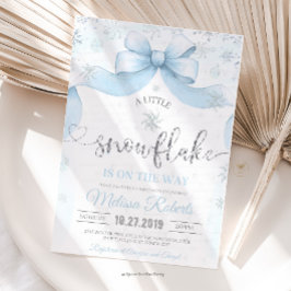 Snowflake Bow baby shower Kaart
