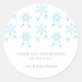 Snowflake | Boy Baby shower Favor Sticker