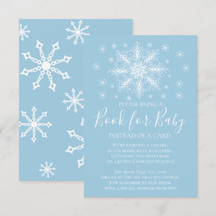 Snowflake Boys Baby shower Book for Baby Kaart