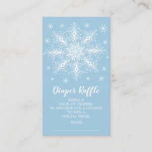 Snowflake Boys Baby shower Luier Raffle Ticket Informatiekaartje