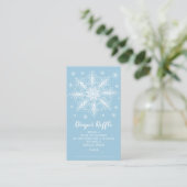 Snowflake Boys Baby shower Luier Raffle Ticket Informatiekaartje (Staand voorkant)