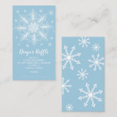 Snowflake Boys Baby shower Luier Raffle Ticket Informatiekaartje (Voorkant / Achterkant)