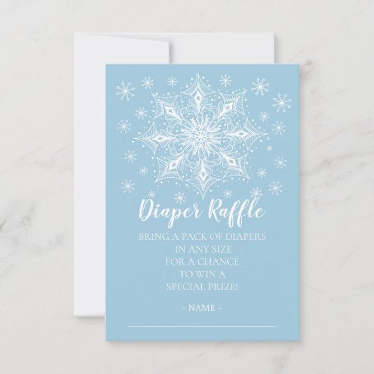 Snowflake Boys Baby shower Luier Raffle Ticket Kaart (Voorkant)