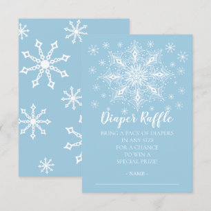 Snowflake Boys Baby shower Luier Raffle Ticket Kaart