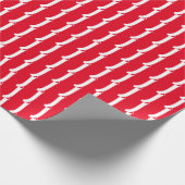 Snowflake brief Cute red & white monogram Cadeaupapier (Hoek)