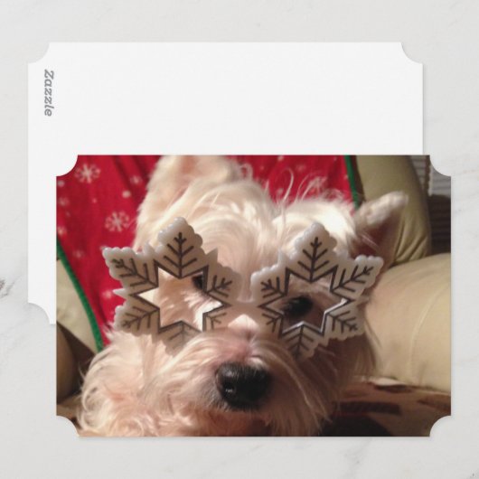 Snowflake bril voor de winter van deze stropdas feestdagenkaart (Voorkant / Achterkant)