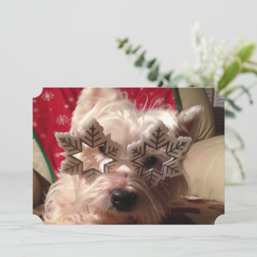 Snowflake bril voor de winter van deze stropdas feestdagenkaart (Staand voorkant)