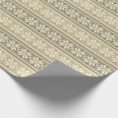 Snowflake Brown Nordic Knit Sweater Pattern Cadeaupapier (Hoek)