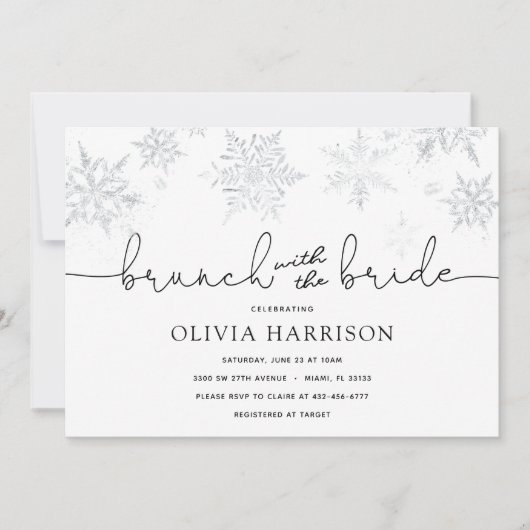 Snowflake Brunch met de bride Shower Kaart (Voorkant)