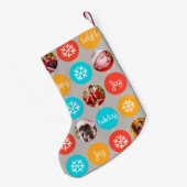 Snowflake bubbelfoto met kerstcadeau kleine kerstsok (Achterkant (Hangend))