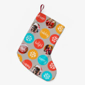 Snowflake bubbelfoto met kerstcadeau kleine kerstsok (Voorkant (Hangend))