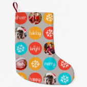 Snowflake bubbelfoto met kerstcadeau kleine kerstsok (Voorkant)