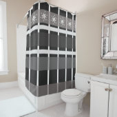 Snowflake Buffalo Pset Black Kerstfeestdag Douchegordijn (In situ)