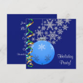 Snowflake Bulb Holiday Party Kaart (Voorkant / Achterkant)