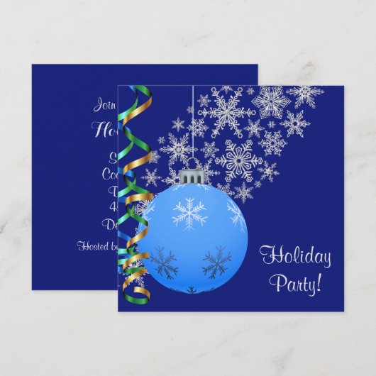 Snowflake Bulb Holiday Party Kaart (Voorkant / Achterkant)