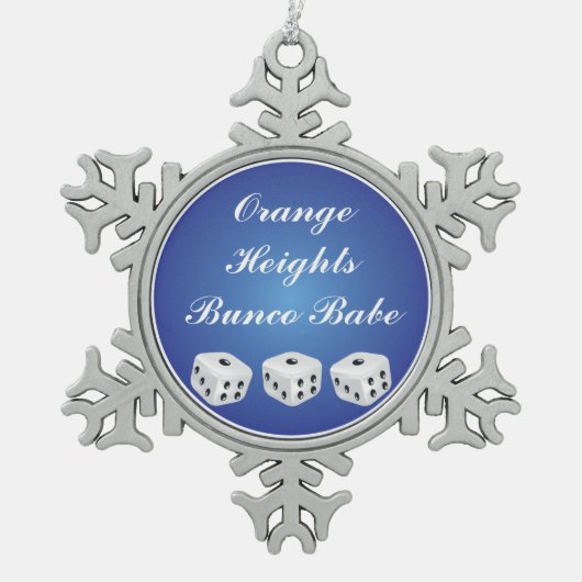 Snowflake Bunco Tin Sneeuwvlok Ornament (Voorkant)