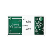 Snowflake cadeautje label voor prettig kerstfeest (Voorkant)