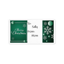 Snowflake cadeautje label voor prettig kerstfeest