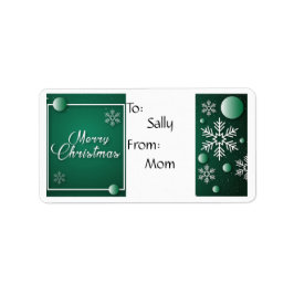 Snowflake cadeautje label voor prettig kerstfeest