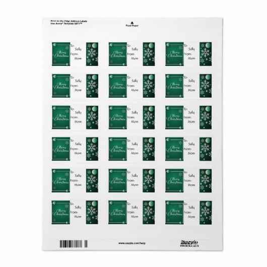 Snowflake cadeautje label voor prettig kerstfeest (Full Sheet)