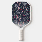 Snowflake Candy Cane Winter Vakantie Aangepaste te Pickleball Paddle (Achterkant)