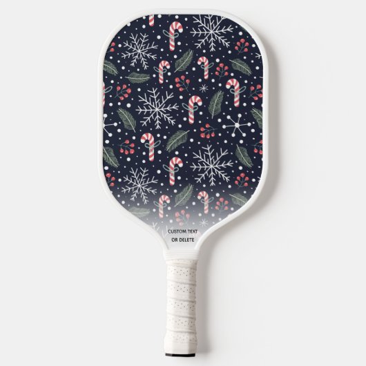 Snowflake Candy Cane Winter Vakantie Aangepaste te Pickleball Paddle (Achterkant)
