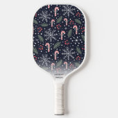 Snowflake Candy Cane Winter Vakantie Aangepaste te Pickleball Paddle (Voorkant)
